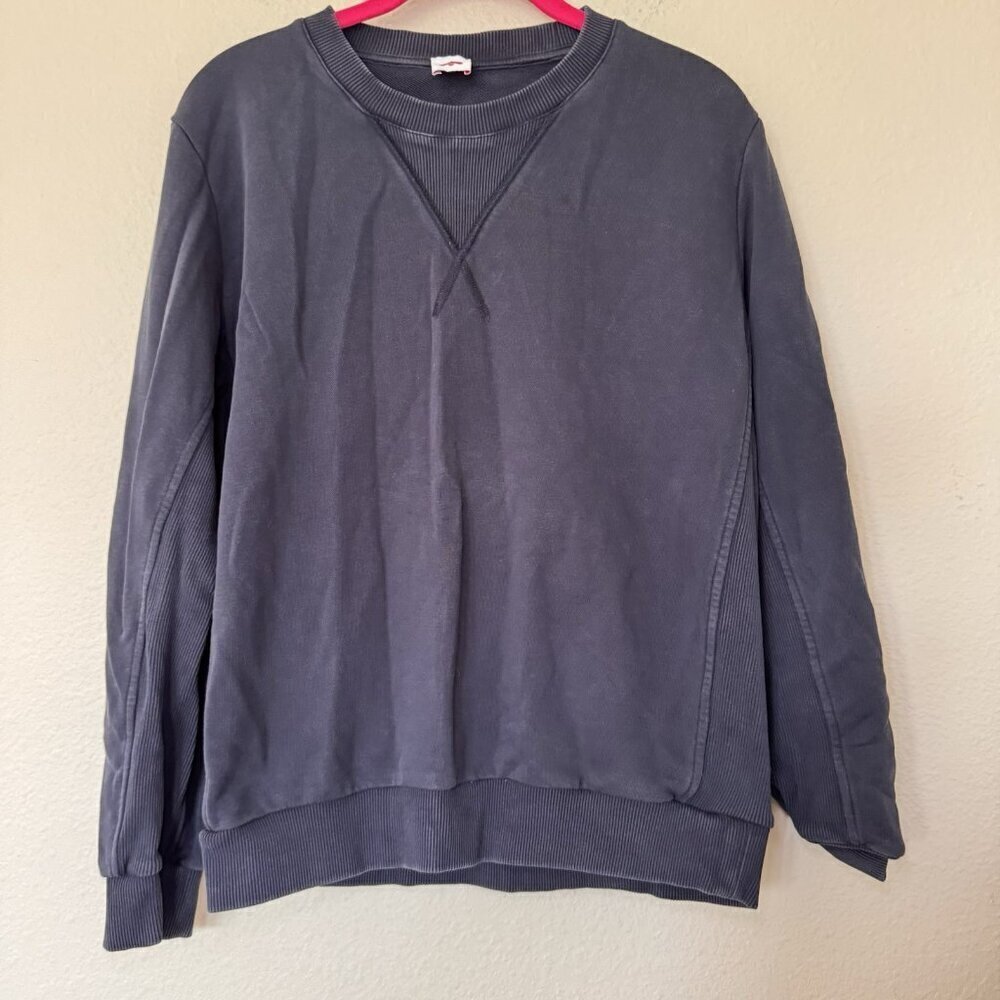 FITFLOP Made in Italy Small Navy Cotton Long Sleeves Ribbed Side Sweatshirt